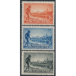 AUSTRALIA - 1934 2d to 1/- Centenary of Victoria set of 3 perf. 11½, MNH – SG # 147a-149a