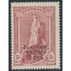 AUSTRALIA - 1947 5/- claret Robes on thick paper, overprinted BCOF, MH – SG # J7
