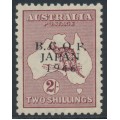 AUSTRALIA - 1947 2/- maroon Kangaroo, overprinted BCOF, MH – SG # J6