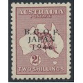 AUSTRALIA - 1947 2/- maroon Kangaroo, overprinted BCOF, MH – SG # J6