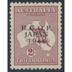 AUSTRALIA - 1947 2/- maroon Kangaroo, overprinted BCOF, MH – SG # J6