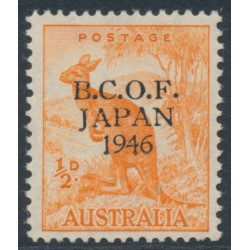 AUSTRALIA - 1946 ½d orange Kangaroo, overprinted BCOF, MNH – SG # J1