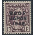 AUSTRALIA - 1946 1d purple-brown Queen, overprinted BCOF, MNH – SG # J2