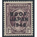 AUSTRALIA - 1946 1d purple-brown Queen, overprinted BCOF, MNH – SG # J2