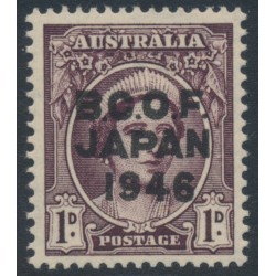 AUSTRALIA - 1946 1d purple-brown Queen, overprinted BCOF, MNH – SG # J2
