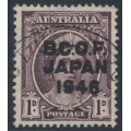 AUSTRALIA - 1946 1d purple-brown Queen, overprinted BCOF, used – SG # J2