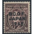 AUSTRALIA - 1946 3d dark brown KGVI, overprinted BCOF, MNH – SG # J3