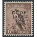 AUSTRALIA - 1946 6d dull brown Kookaburra, overprinted BCOF, MNH – SG # J4