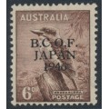 AUSTRALIA - 1946 6d dull brown Kookaburra, overprinted BCOF, MH – SG # J4