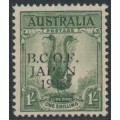AUSTRALIA - 1947 1/- dull green Lyrebird, overprinted BCOF, MH – SG # J5