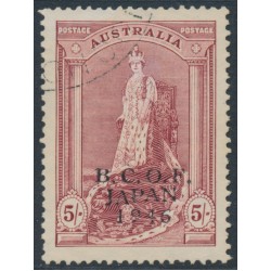 AUSTRALIA - 1947 5/- claret Robes on thick paper, overprinted BCOF, used – SG # J7