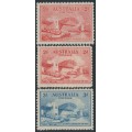 AUSTRALIA - 1932 2d red & 3d blue Sydney Harbour Bridge set of 3, MNH – SG # 141+142+144 