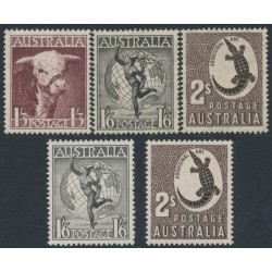 AUSTRALIA - 1948-1956 1/3 to 2/- Definitives, MNH – SG # 223-224f