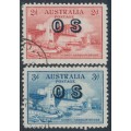 AUSTRALIA - 1932 2d red & 3d blue Sydney Harbour Bridge, o/p OS, CTO – SG # O134-O135