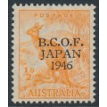 AUSTRALIA - 1946 ½d orange Kangaroo, overprinted BCOF, MNH – SG # J1