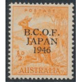AUSTRALIA - 1946 ½d orange Kangaroo, overprinted BCOF, MNH – SG # J1