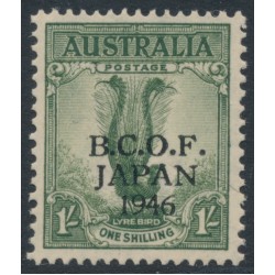 AUSTRALIA - 1947 1/- dull green Lyrebird, overprinted BCOF, MNH – SG # J5