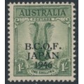 AUSTRALIA - 1947 1/- dull green Lyrebird, overprinted BCOF, MNH – SG # J5