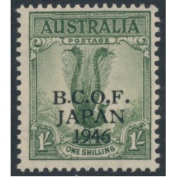 AUSTRALIA - 1947 1/- dull green Lyrebird, overprinted BCOF, MNH – SG # J5