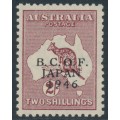 AUSTRALIA - 1947 2/- maroon Kangaroo, overprinted BCOF, MNH – SG # J6