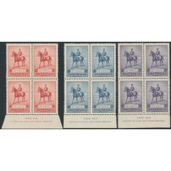 AUSTRALIA - 1935 2d to 2/- KGV Jubilee set of 3 imprint blocks, MH – SG # 156-158