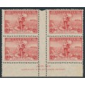 AUSTRALIA - 1936 2d red Telephone Cable, imprint block of 4, MNH – SG # 159