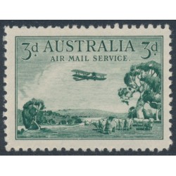 AUSTRALIA - 1929 3d green Airmail (vertical mesh paper), MNH – SG # 115