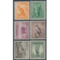 AUSTRALIA - 1937 ½d to 1/- Animals set of 6, perf. 13½:14, MH – SG # 164 + 170-174