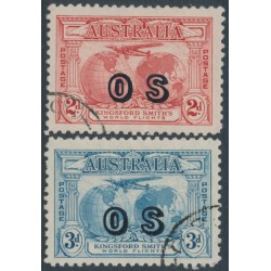 AUSTRALIA - 1931 2d red & 3d blue Kingsford Smith, o/p OS, CTO – SG # O123-O124  