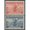 AUSTRALIA - 1936 2d red & 3d blue Telephone Cable set of 2, MNH – SG # 159-160