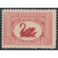 AUSTRALIA - 1929 1½d carmine-red Swan, MNH – SG # 116