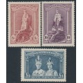 AUSTRALIA - 1938 5/- to £1 Robes set of 3 on thick paper, MNH – SG # 176-178