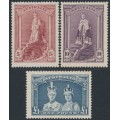 AUSTRALIA - 1938 5/- to £1 Robes set of 3 on thick paper, MNH – SG # 176-178