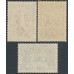 AUSTRALIA - 1948 5/- to £1 Robes set of 3 on thin paper, MH – SG # 176a-178a 
