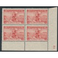 AUSTRALIA - 1936 2d red Telephone Cable, plate 2 LR block of 4, MNH – SG # 159