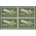 AUSTRALIA - 1964 5d green Airmail, 're-entry to A [retouched]', MNH – ACSC # 423db