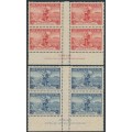 AUSTRALIA - 1936 Telephone Cable set of 2, imprint blocks of 4, MH – SG # 159-160