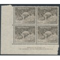 AUSTRALIA - 1943 9d brown Platypus, 'By Authority' imprint block of 4, MH – ACSC # 206zd