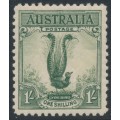 AUSTRALIA - 1932 1/- yellow-green Lyrebird, MNH – SG # 140a
