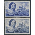 AUSTRALIA - 1963 4/- blue Navigator, both shades, MNH – ACSC # 404A+404B