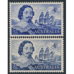 AUSTRALIA - 1963 4/- blue Navigator, both shades, MNH – ACSC # 404A+404B