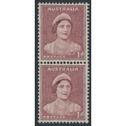 AUSTRALIA - 1942 1d maroon Queen Elizabeth, coil pair, MNH – SG # 181a