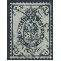 RUSSIA - 1865 3K black/green Coat of Arms, perf. 14½:15, thick paper, used – Michel # 13z