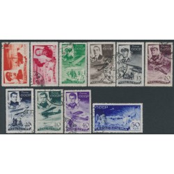 RUSSIA / USSR - 1935 Rescue of the Ice Breaker Chelyuskin set of 10, used – Michel # 499-508
