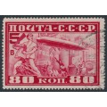 RUSSIA / USSR - 1930 80K carmine Graf Zeppelin perf. 12½, used – Michel # 391A