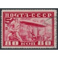 RUSSIA / USSR - 1930 80K carmine Graf Zeppelin perf. 12½, used – Michel # 391A