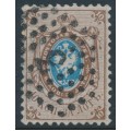 RUSSIA - 1858 10Kop brown/blue Coat of Arms, perf. 12¼:12½, '3' railway cancel – Michel # 5