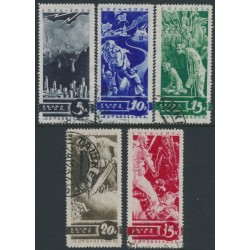 RUSSIA / USSR - 1935 Anniversary of WWI set of 5, vertical watermark, used – Michel # 494X-498X