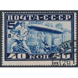 RUSSIA / USSR - 1930 40K deep blue Graf Zeppelin, perf. 12½, used – Michel # 390A
