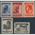 RUSSIA / USSR - 1951 Soviet-Czechoslovakian Friendship set of 5, used – Michel # 1608-1612